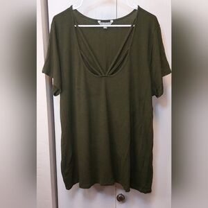 Lovesick Army Green Top V-neck Spaghetti Strap Detail Size 2X Summer Casual